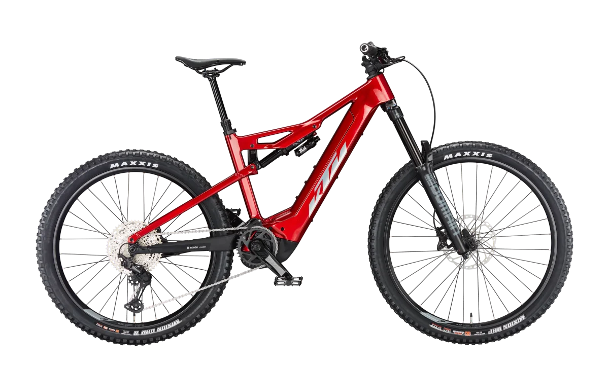 Bicicleta Eléctrica de Montaña Macina Prowler Elite Rodado 29 y 27+ Doble susp Freno H Rojo Cromo