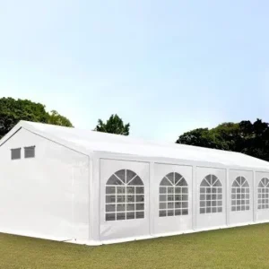 Carpa 6X12 BASICA PE 550 Blanca con ventanas y Refuerzos