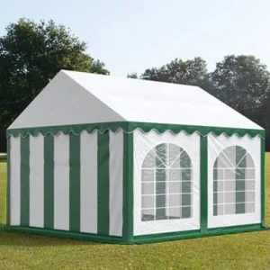 Carpa 3X4 PLUS PVC 750 Blanca-Verde con ventanas