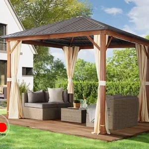 Cenador Forest Superior, 3x3m, óptica roble, champán