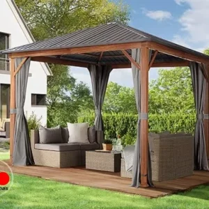 Cenador Forest Superior, 3x3m, óptica roble, gris loft, Envío Canarias, sin IVA