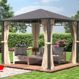 Cenador Hardtop Sunset Superior champán, 3x3m