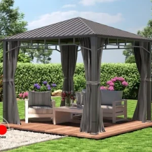 Cenador Hardtop Sunset Superior gris loft, 3x3m