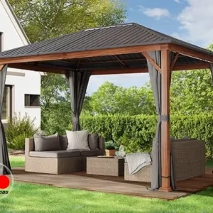 Cenador Forest Superior, 3x4m, óptica roble, gris loft