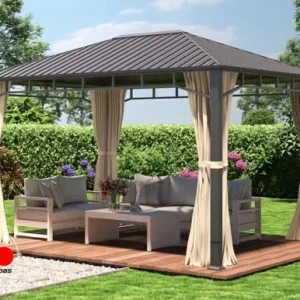 Cenador Hardtop Sunset Superior champán, 3x4m