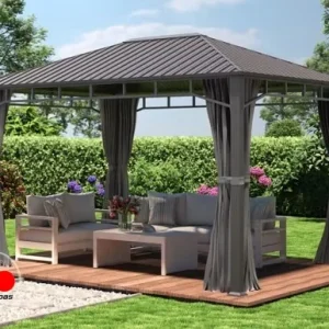 Cenador Hardtop Sunset Superior gris loft, 3x4m