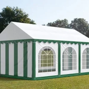 Carpa 4X6 PLUS PVC 750 Blanca-Verde con ventanas