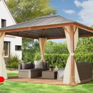 Cenador Forest Superior, 4x4m, óptica roble, champán