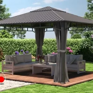 Cenador Hardtop Sunset Superior gris loft, 4x4m