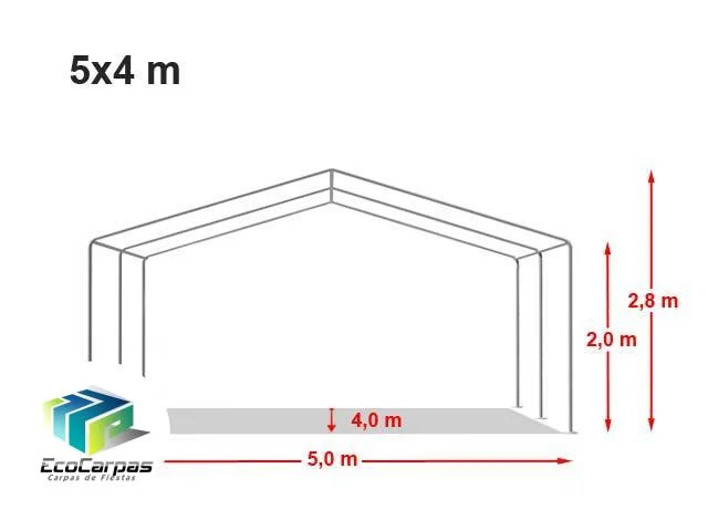 Carpa 5X4 ECO PVC 700 Blanca con ventanas - Imagen 3
