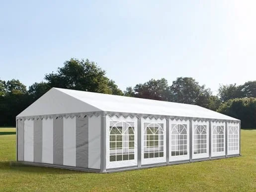 Carpa 6X12 ECO PVC 700 Blanca-Gris con ventanas - Imagen 2