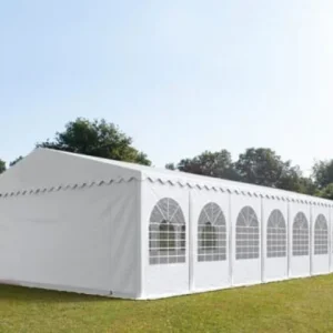 Carpa 8×20 MAX PVC 1400 3.0 IGNIFUGA Blanca con ventanas