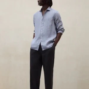 PANTALONES DE LINO ETHIWIN GRIS OSCURO