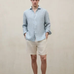 CAMISA ALFREDO DE LINO A RAYAS VERDE