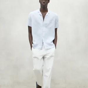 CAMISA SUTAR AZUL MARINO Y BLANCA