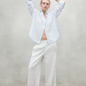 CAMISA A RAYAS DE LINO DARIA AZUL CLARO