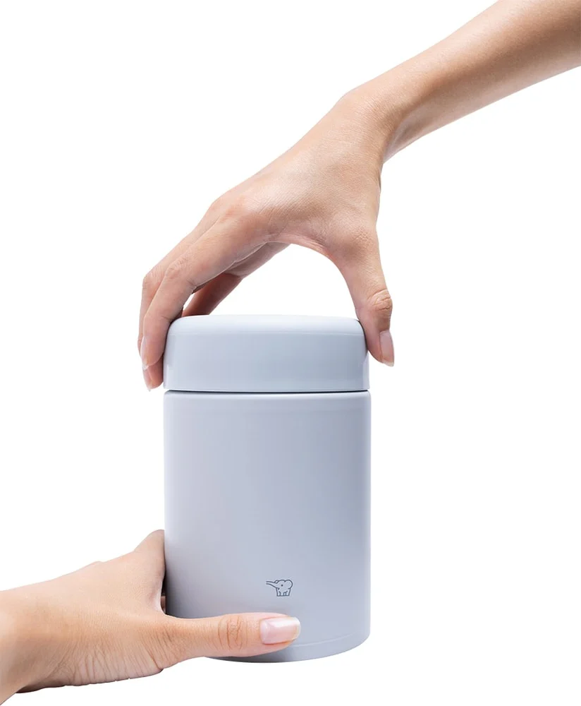 Tarros aislados de comida en acero inoxidable Zojirushi SW-KAH75 Color Ice Gray - Imagen 3