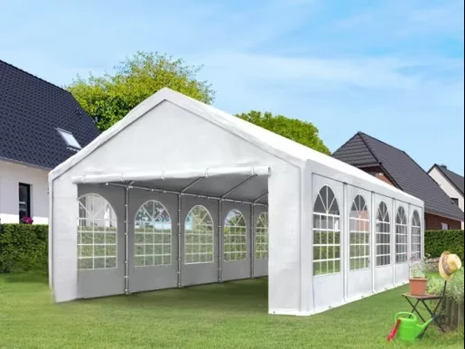 Carpa 6X12 BASICA PE 450 Blanca con ventanas - Imagen 4