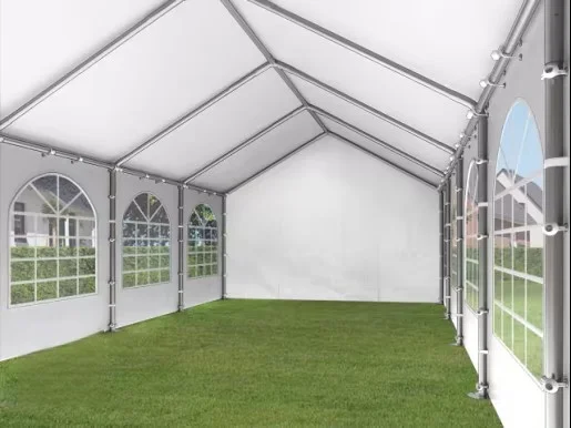 Carpa 6X12 BASICA PE 450 Blanca-Gris con ventanas - Imagen 6