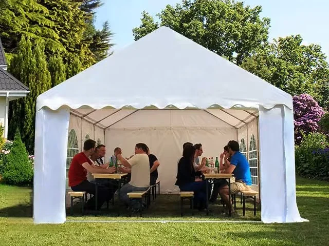 Carpa 3X4 PLUS PVC 750 Blanca-Gris con ventanas - Imagen 5