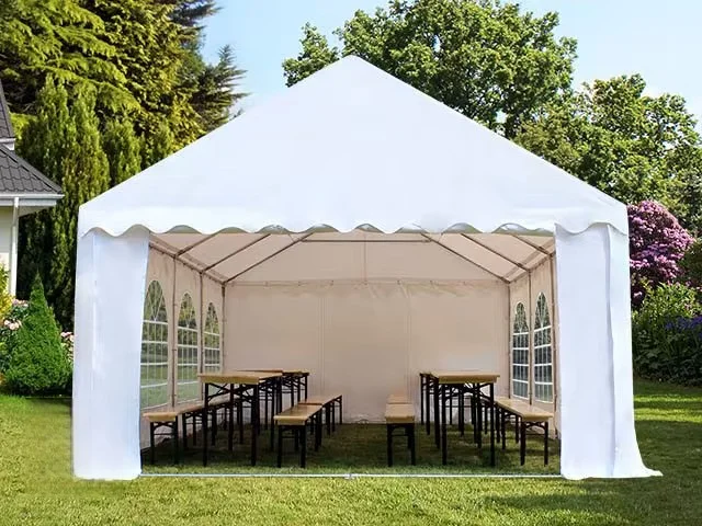 Carpa 4X10 PLUS PVC 750 IGNIFUGA Blanca con ventanas - Imagen 7