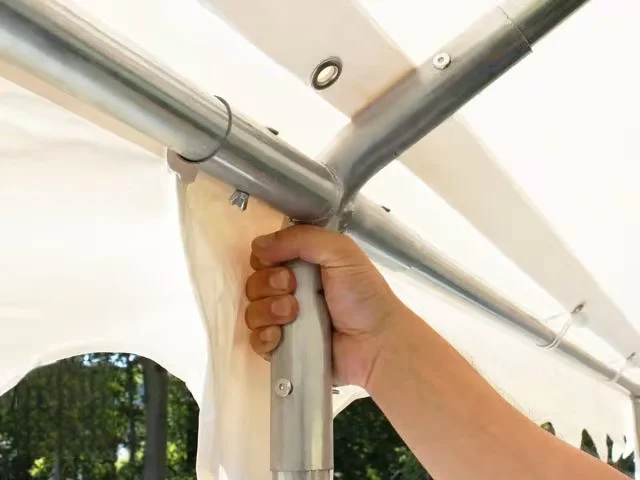 Carpa 4X10 PLUS PVC 750 IGNIFUGA Blanca con ventanas - Imagen 6