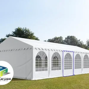 Lateral de PVC MAX IGNIFUGA 2×2,60 con ventana de 2×2,60m.